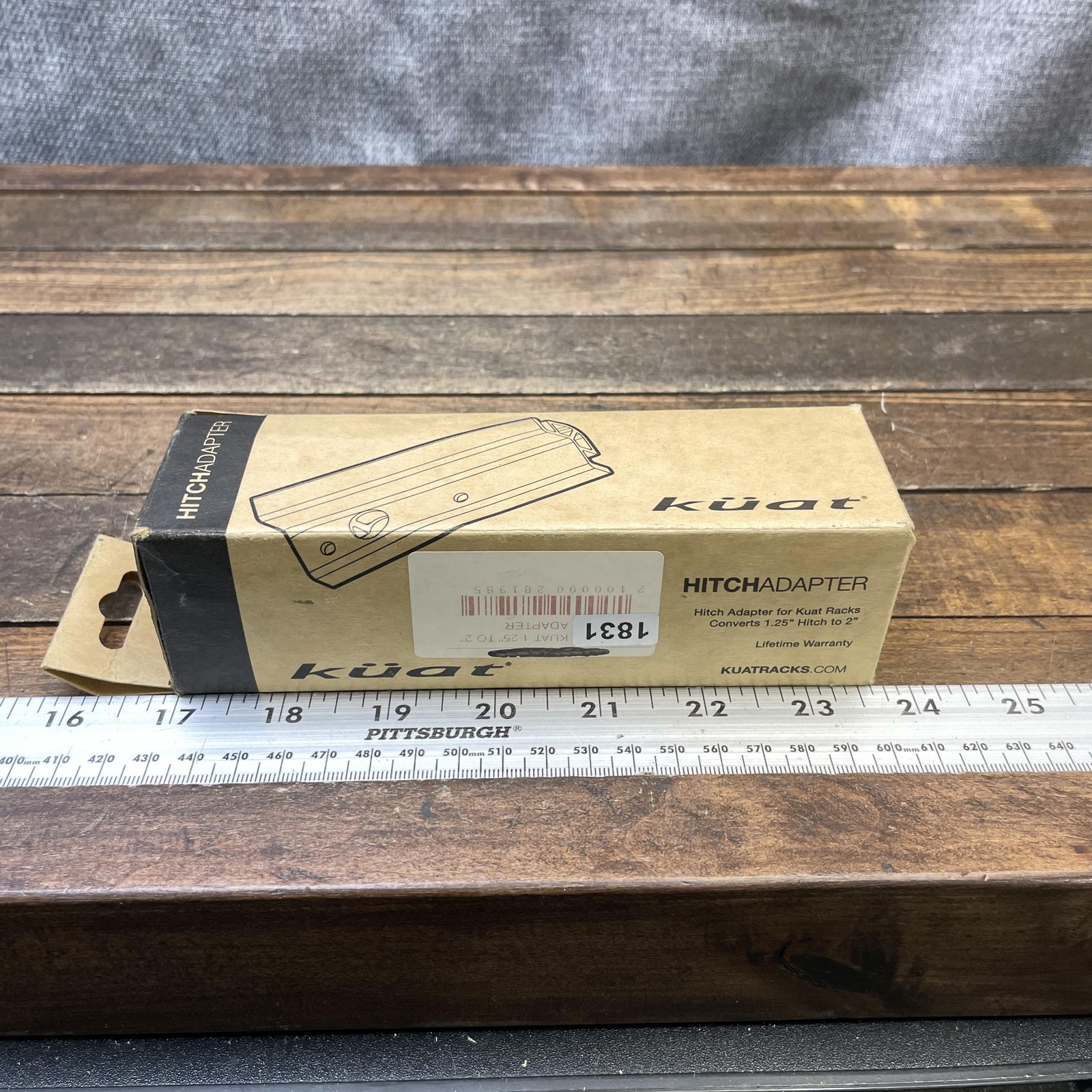 Kuat Hitch Adapter 1.25in To 2in Silver For Kuat Bike Racks Receiver Rack