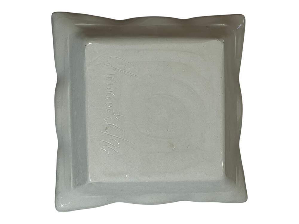 Square Ceramic Dish Candy Tray 9” Good Used Condition Signed by Artist