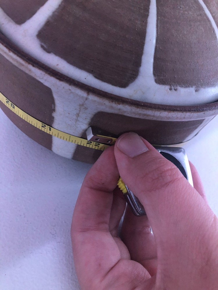 Vintage Lidded Stoneware Pot Studio Pottery Signed Campbell Brown White