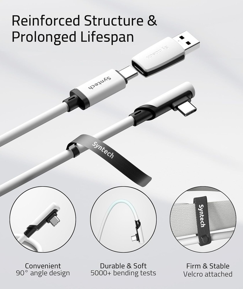 Durable 20FT VR Cable with 5Gbps Data Transfer for Seamless Gaming Experience