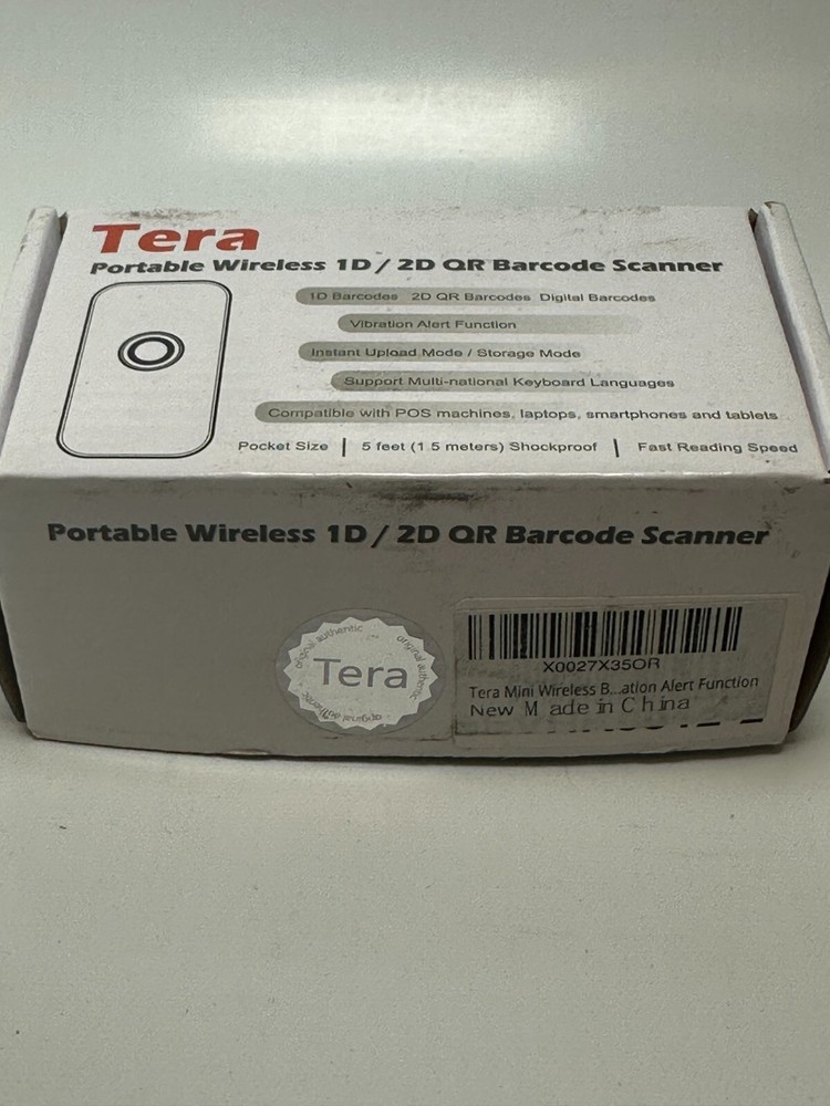 Tera X0027X350R Wireless Bar Code Scanner Mini Black - New Fast Ship