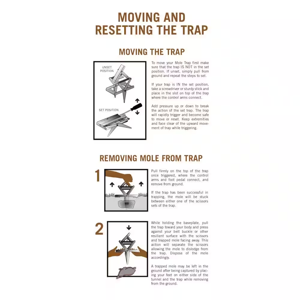 YARDDOG Step-To-Set No Digging Required Durable Steel Mole Trap