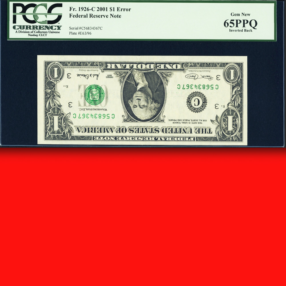 2001 PCGS 65 PPQ Inverted Back Type 2 ✅ Rare Dramatic Error ✅ One Dollar ✅ $1