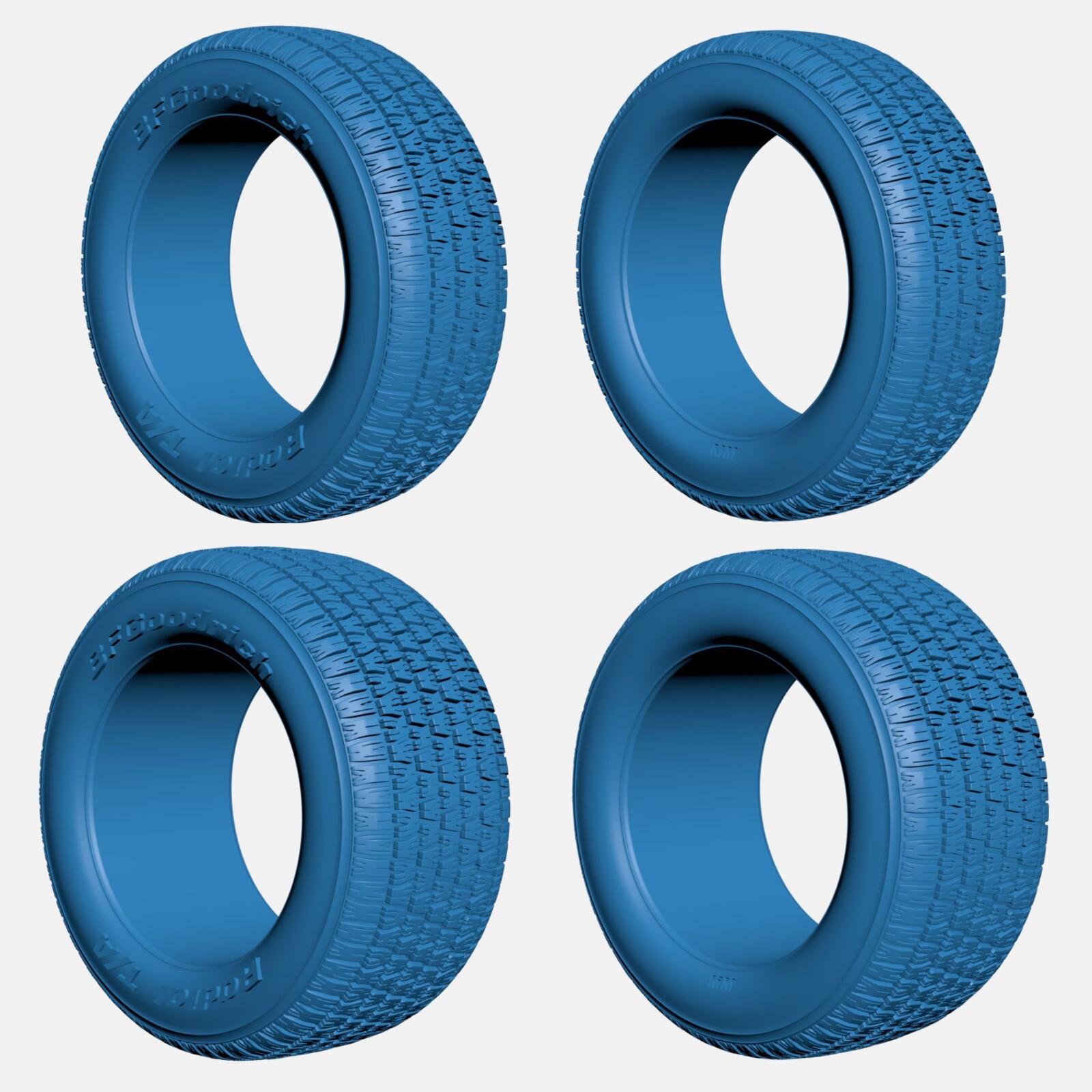 1/18 Resin BFGoodrich Radial T/A Tires, 22.8mm ID, Various Sizes, Set of 4, 1:18