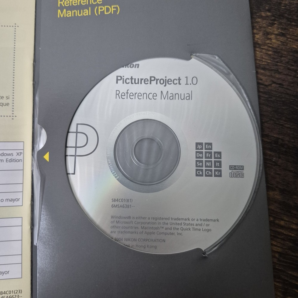 Nikon Picture Project 1.5 Windows & Mac CD-Rom & Reference Manual Disc - 2 Discs