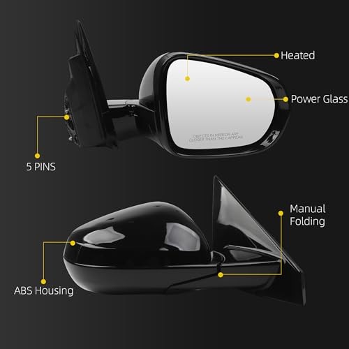 Side Rear View Mirror Compatible with 2021-2024 Right Passenger Side