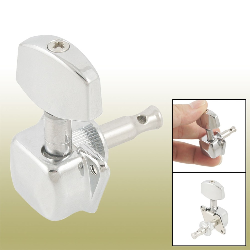 Silver Tone Full Closed 6mm Diameter Shaft Guitar String Tuning Peg