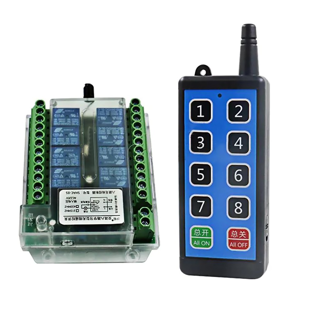 New 8 Channel Wireless RF433MHz Remote Control Switch Relay Module DC8-86V