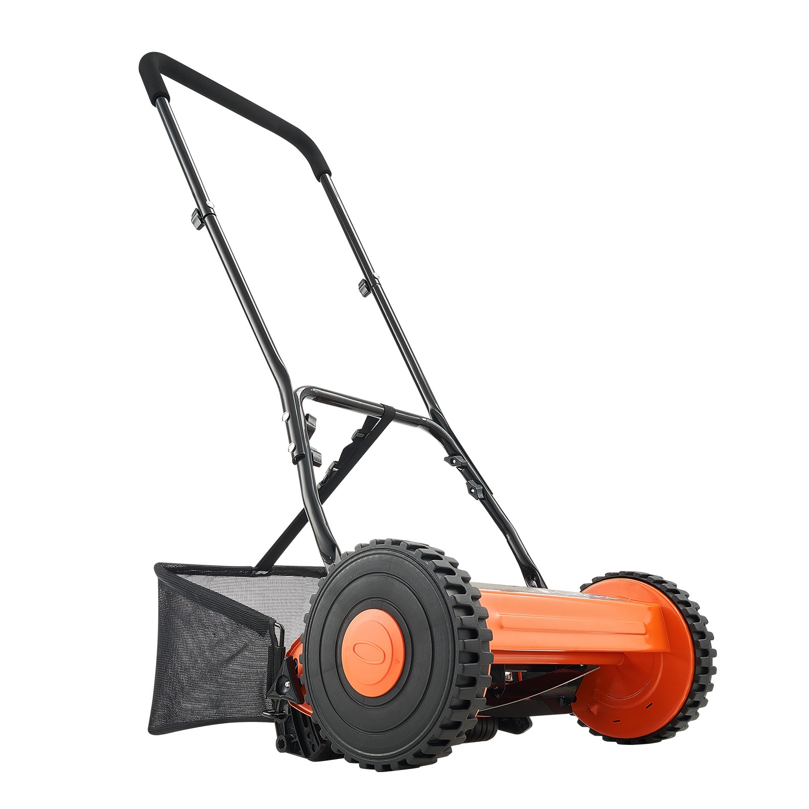 14" Manual Push Reel Lawn Mower 5-Blade Adjustable Height Grass Catcher 2 Wheels