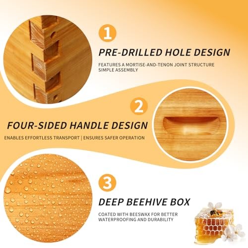 2 Pack Beehive Deep Brood Box 10 Frame Langstroth Deep Brood Bee Hive Box