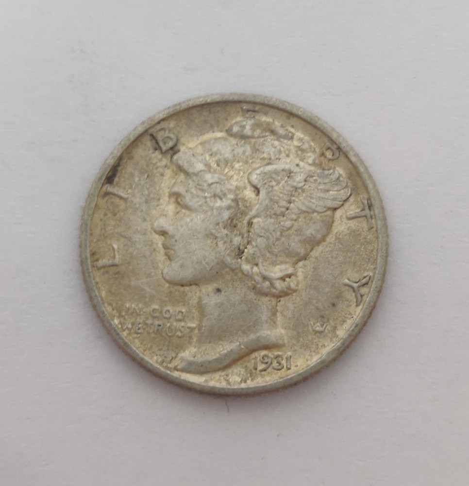 1931-S MERCURY DIME XF