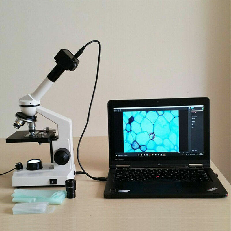 5MP Microscope Electronic Camera Video Eyepiece w/ Photography C-Mount Adapter
