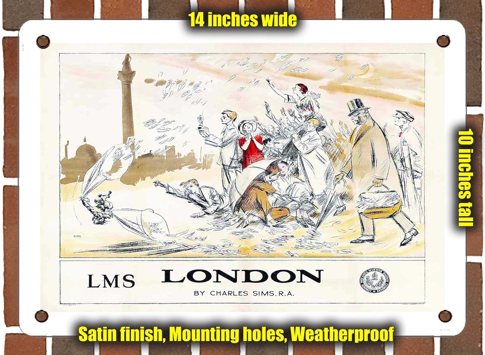 Metal Sign - 1924 London LMS - 10x14 Inches