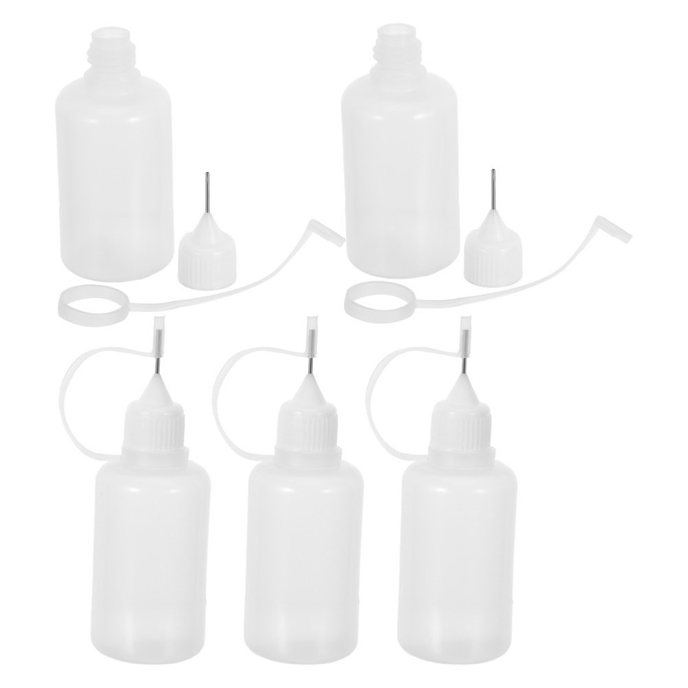 5 Pcs Dispensing and Bottling Liquid Glue Container Blunt Needle Oiler