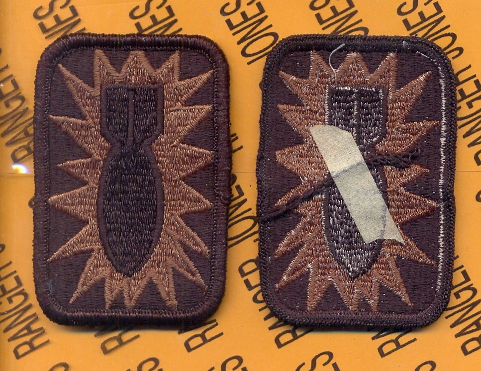 52nd Ordnance Brigade EOD OD Green & Black BDU 3" patch m/e