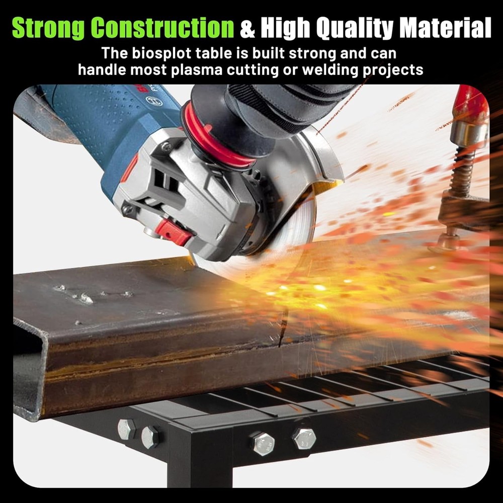 250 LBS Plasma Cutter Table with Replaceable Slats & Fireproof Welding Blanket