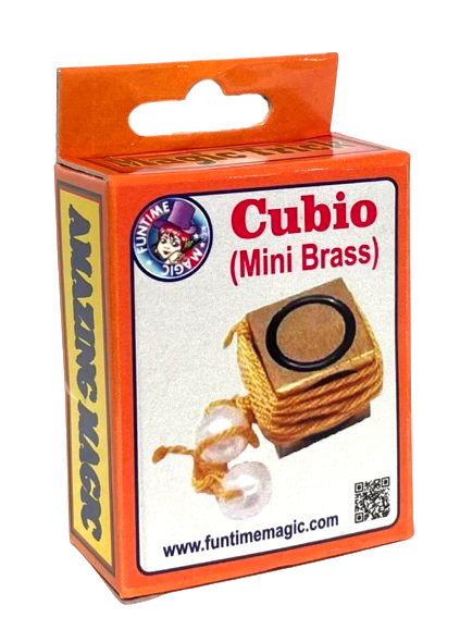 BRASS CUBIO Obedient Close Up Magic Trick Pocket Cube Slides Up & Down String