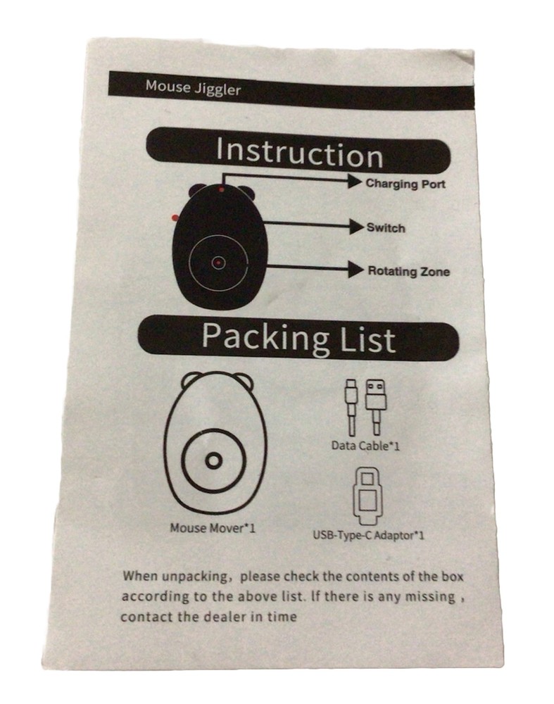 Mouse Mover Jiggler with Button Virtual Mouse Mover for Computer Awakening