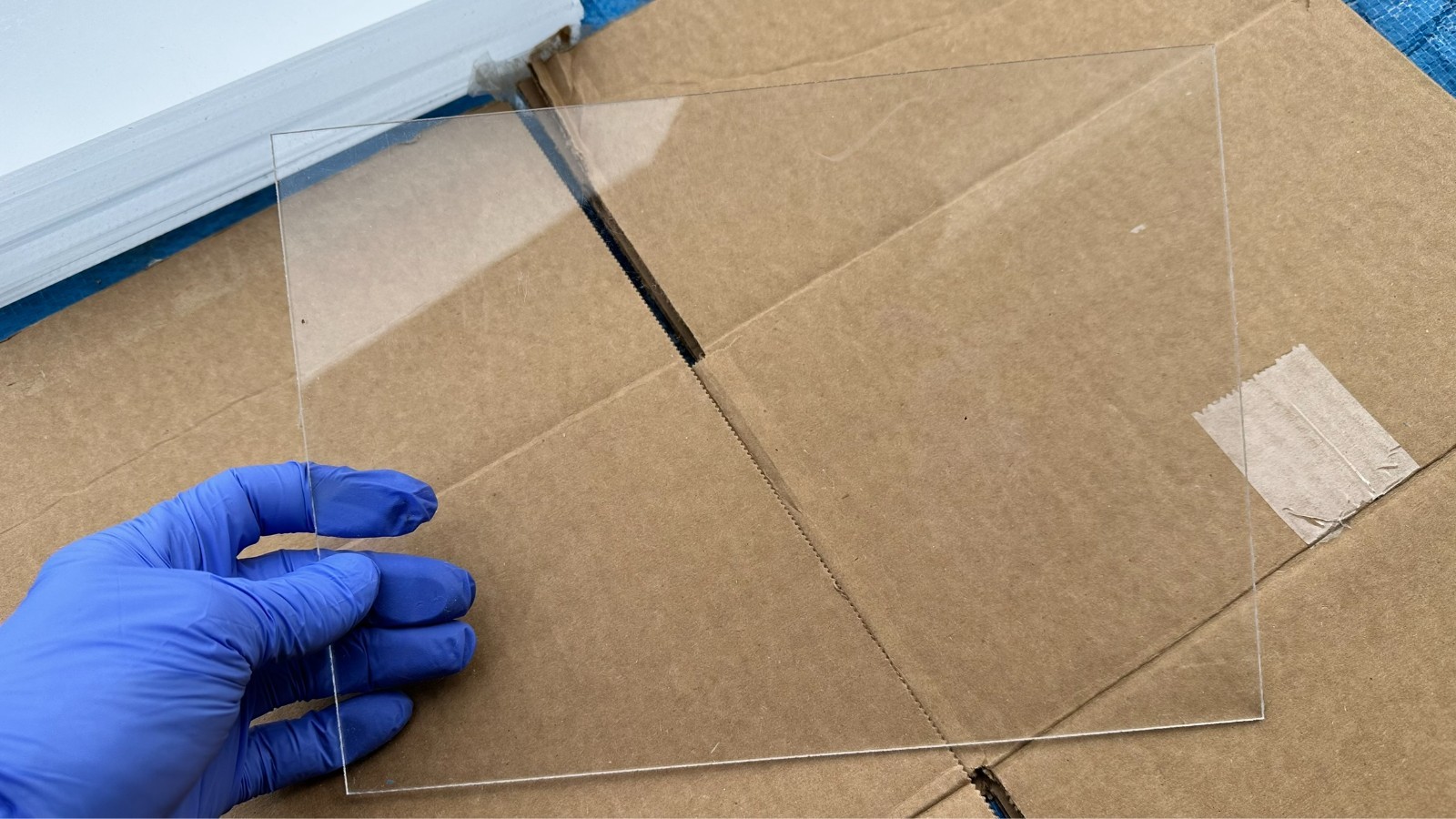 Lot of 34 Used Sheets of 10-7/8" x 7-7/8" Acrylic Clear Plexiglass Plexi