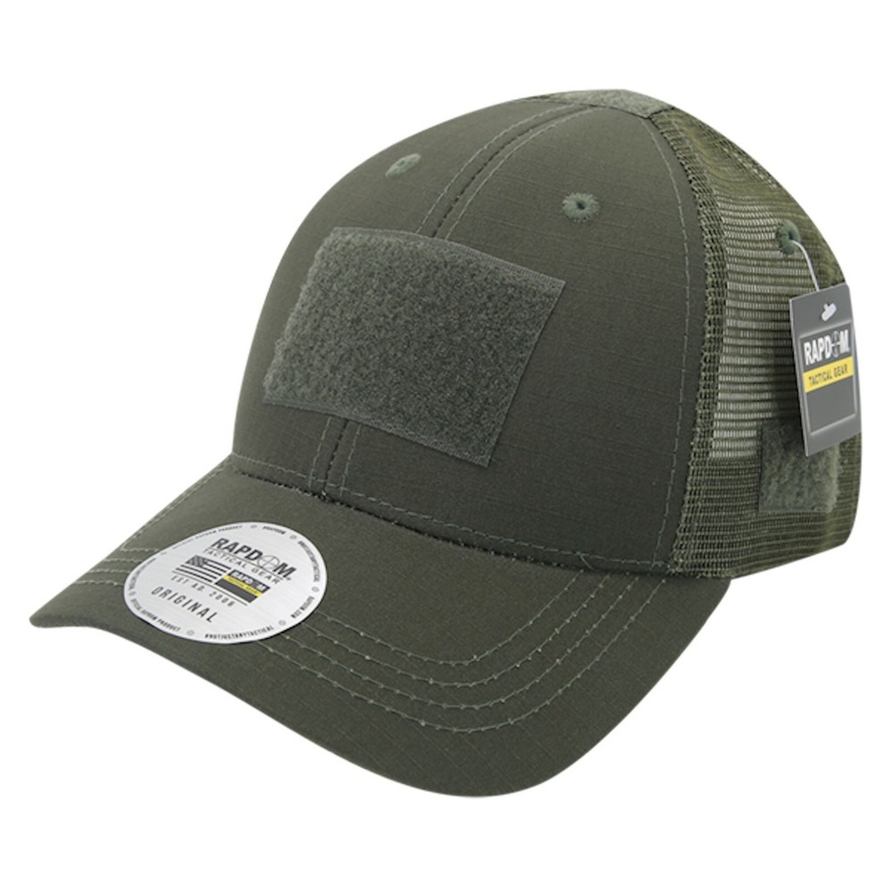 Olive Drab Ripstop Military Patch Tactical Operator Contractor Mesh Trucker Hat