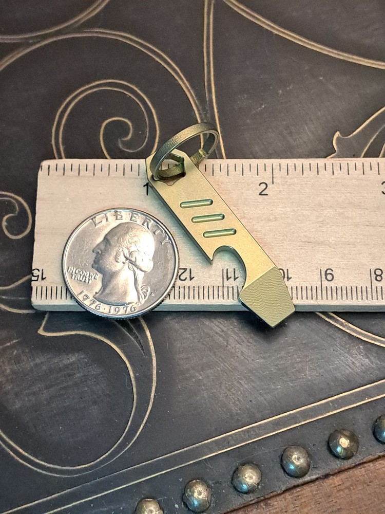 Mini EDC Anodized Gold Titanium Keychain Bottle Opener
