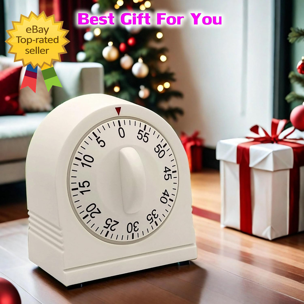 60 Minute Wind up Timer Visual Mechanical Timer with Loud Alarm Manual Countdow