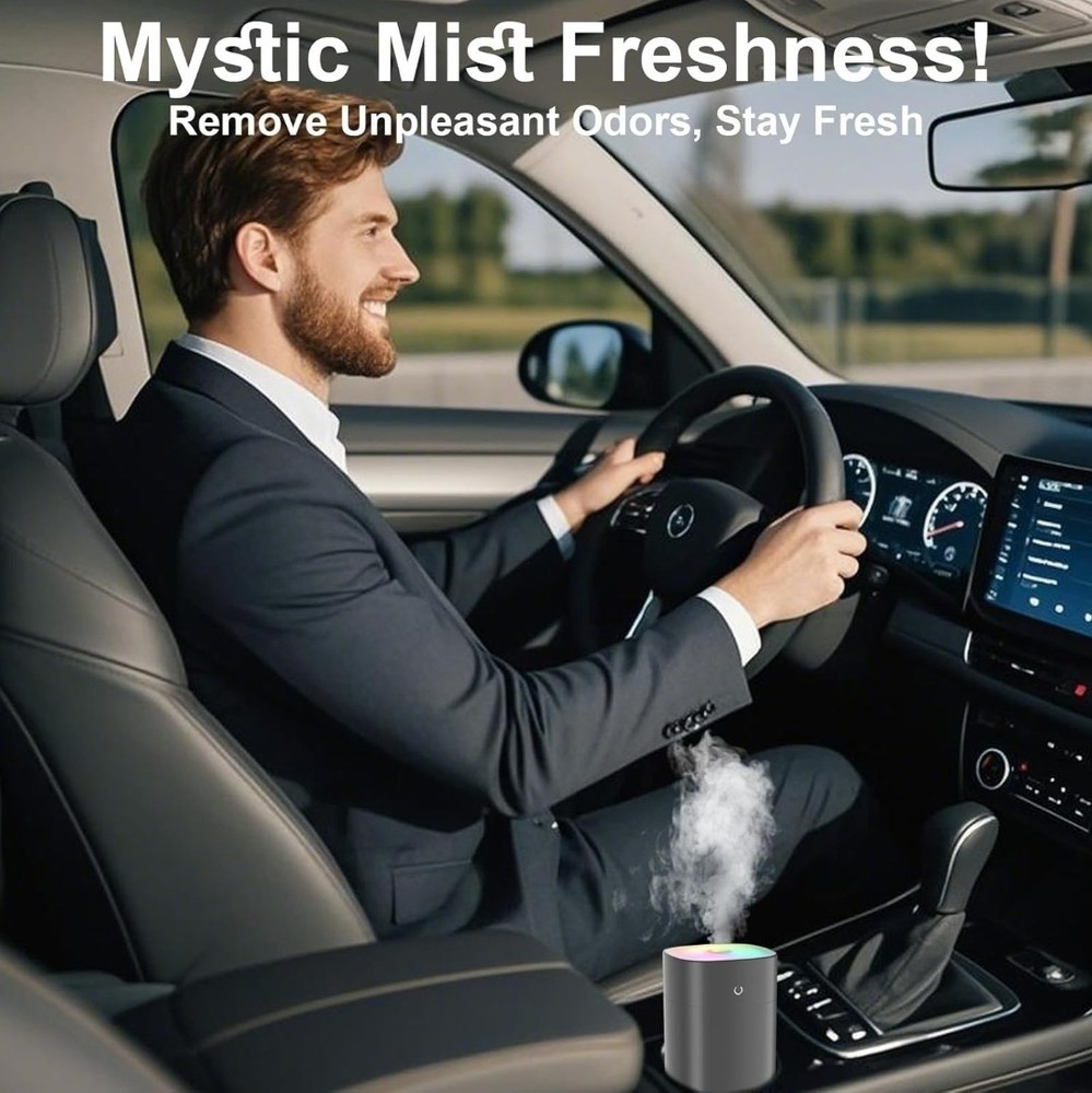 Super Silent USB Mini Humidifier & Aroma Diffuser - Portable Cool Mist - Gray