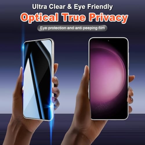 Privacy Screen Protector 2-Pack for Samsung S23 Plus/S23+ | Case Friendly &