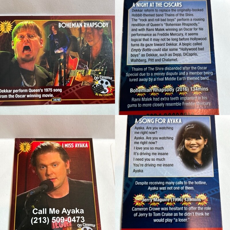 On Cinema at the Cinema Second Edition 2 Trading Cards You Pick 'Em