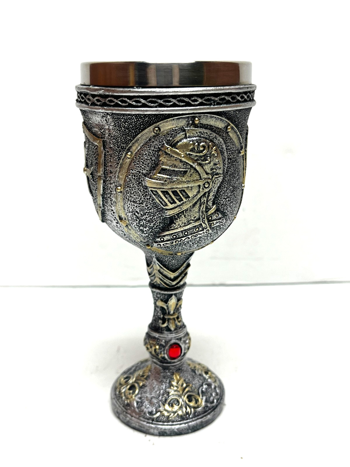 Medieval Armor Knight Wine Goblet - Renaissance Royal Warrior Chalice Drinkware