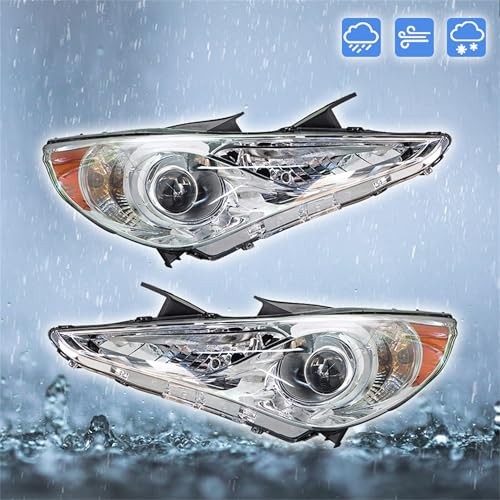 Driver Side and Passenger Side Headlights Assembly Halogen Replacement for