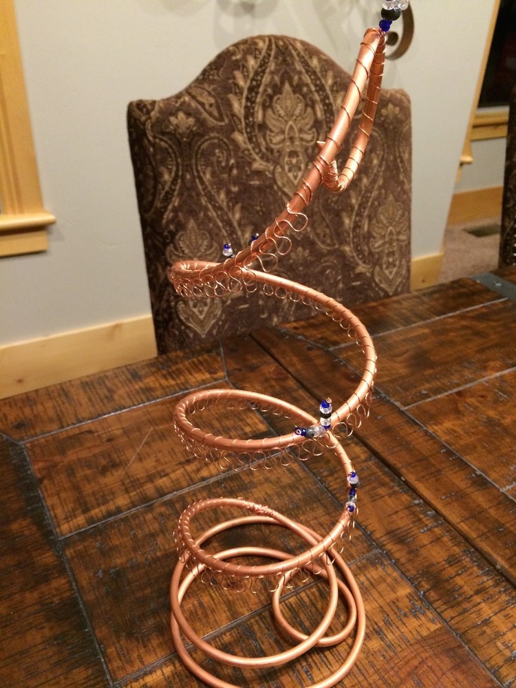 copper spiral earring holder - large