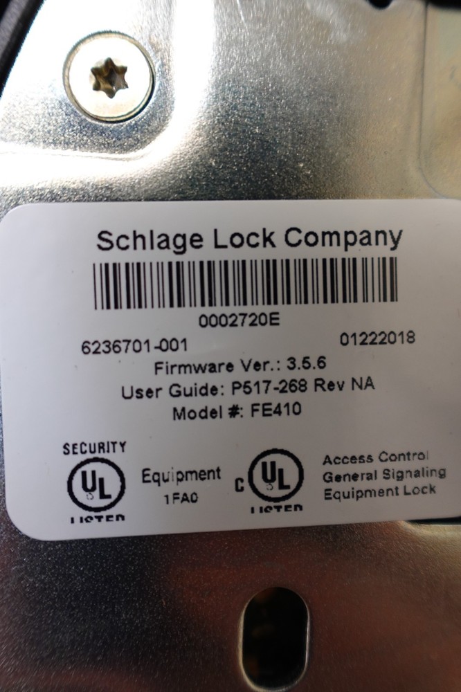 Schlage FE410 / FE410F Keyless Wireless Smart Interconnected Lock 6236701-001/2