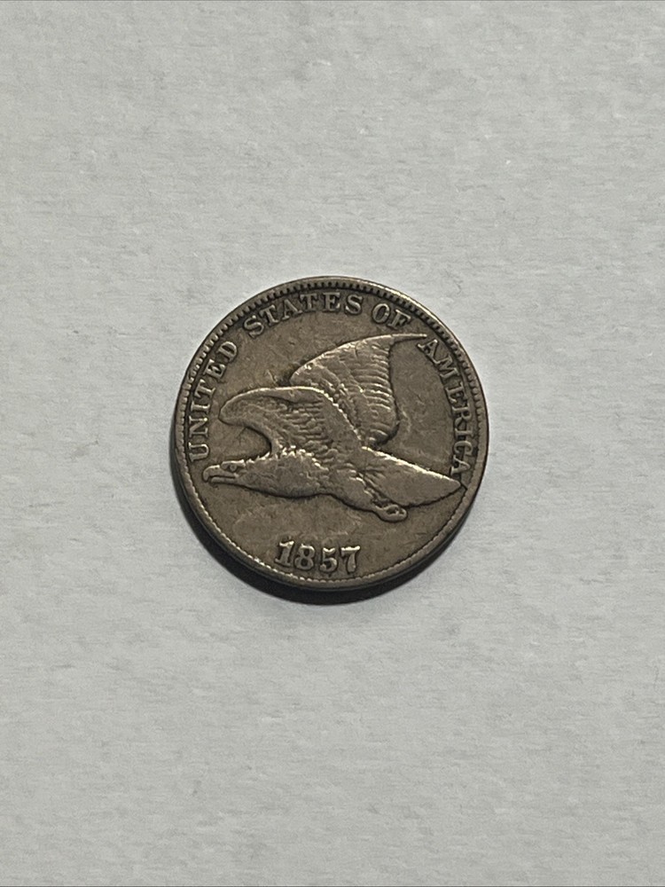 1857 Flying Eagle Small Cent Penny, FE US 1c Copper Type Coin