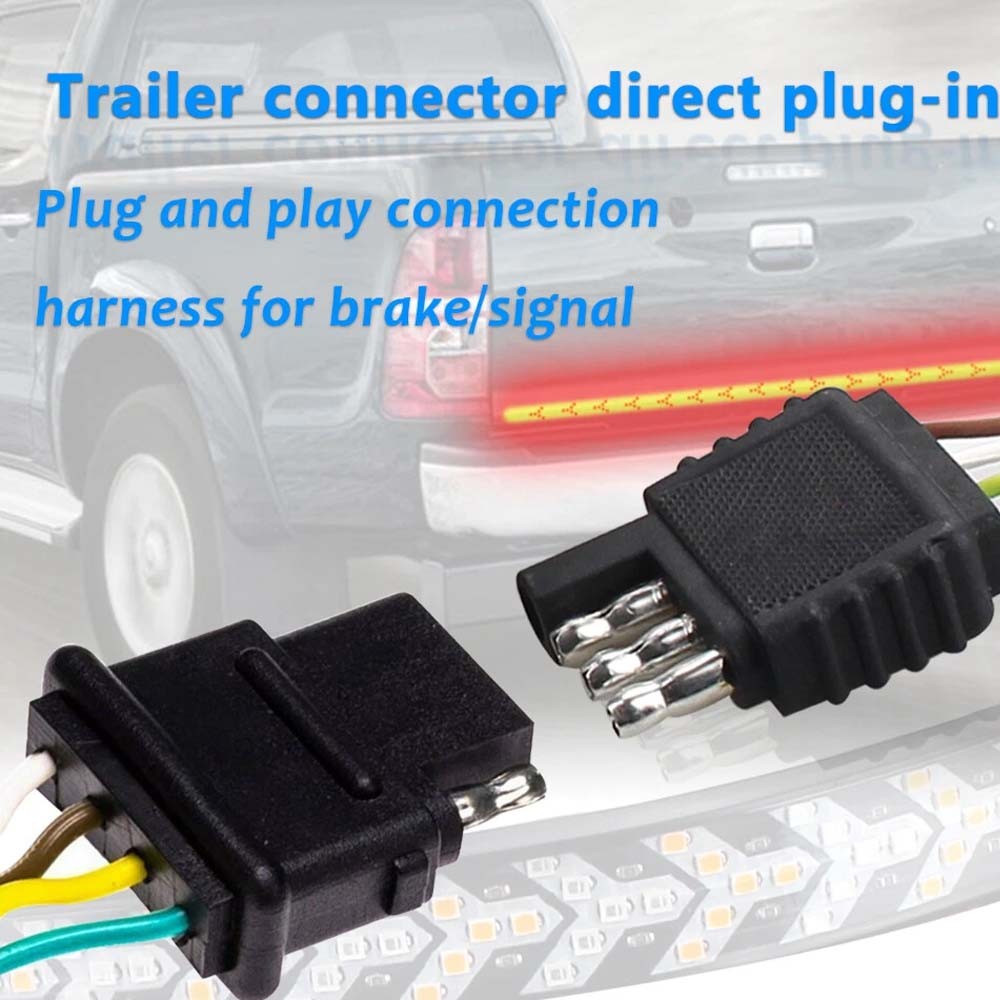 LED Tailgate Light Bar 60" Triple Row 5-Function Strip for Pickup Trailer SUV SS