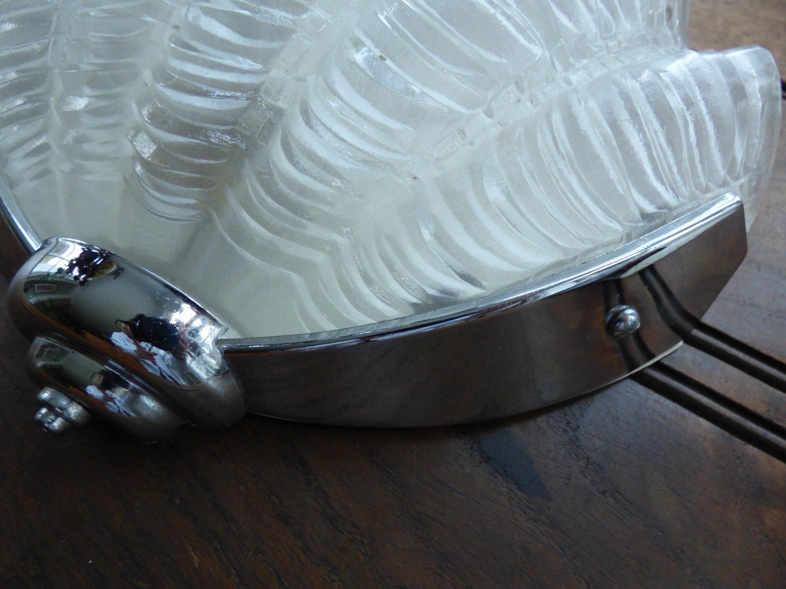 Art Deco Glass Clamshell Wall Lights