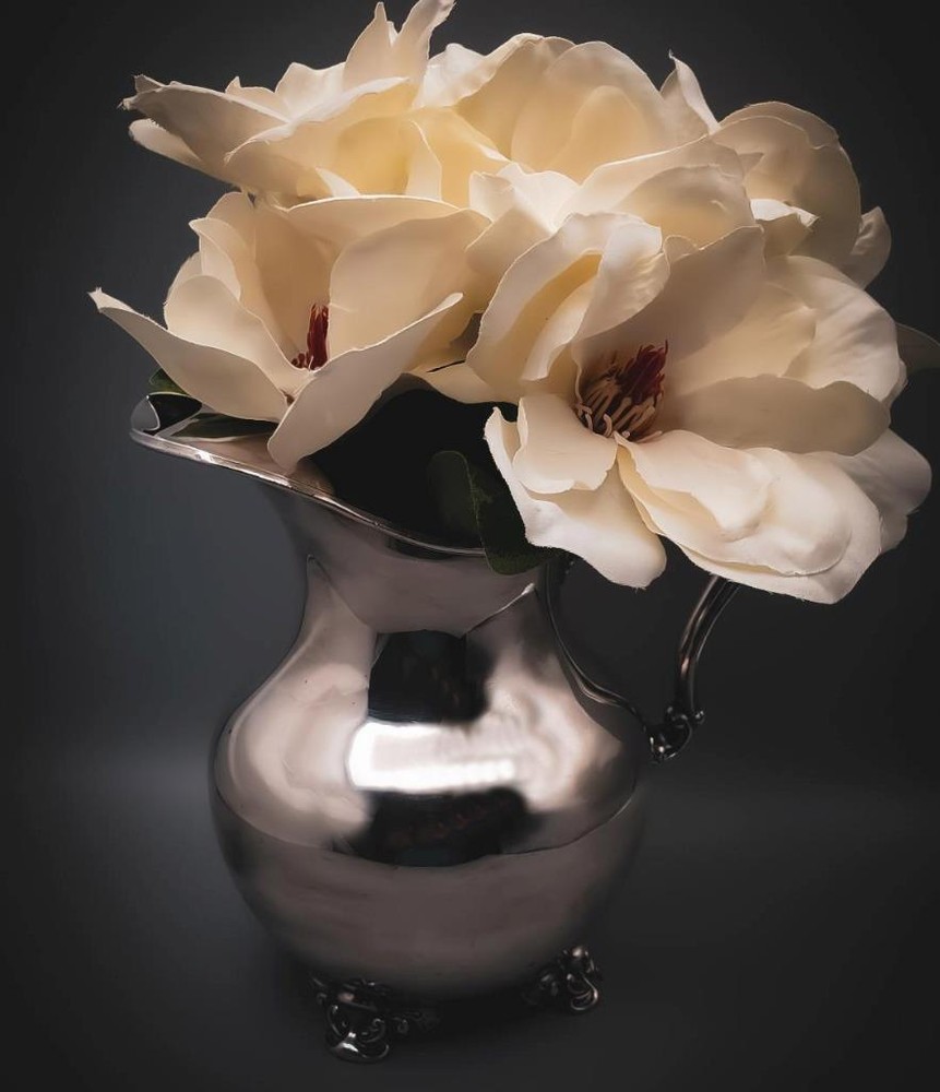 Poole Old English Silver Plated Water Pitcher Baroque Handle