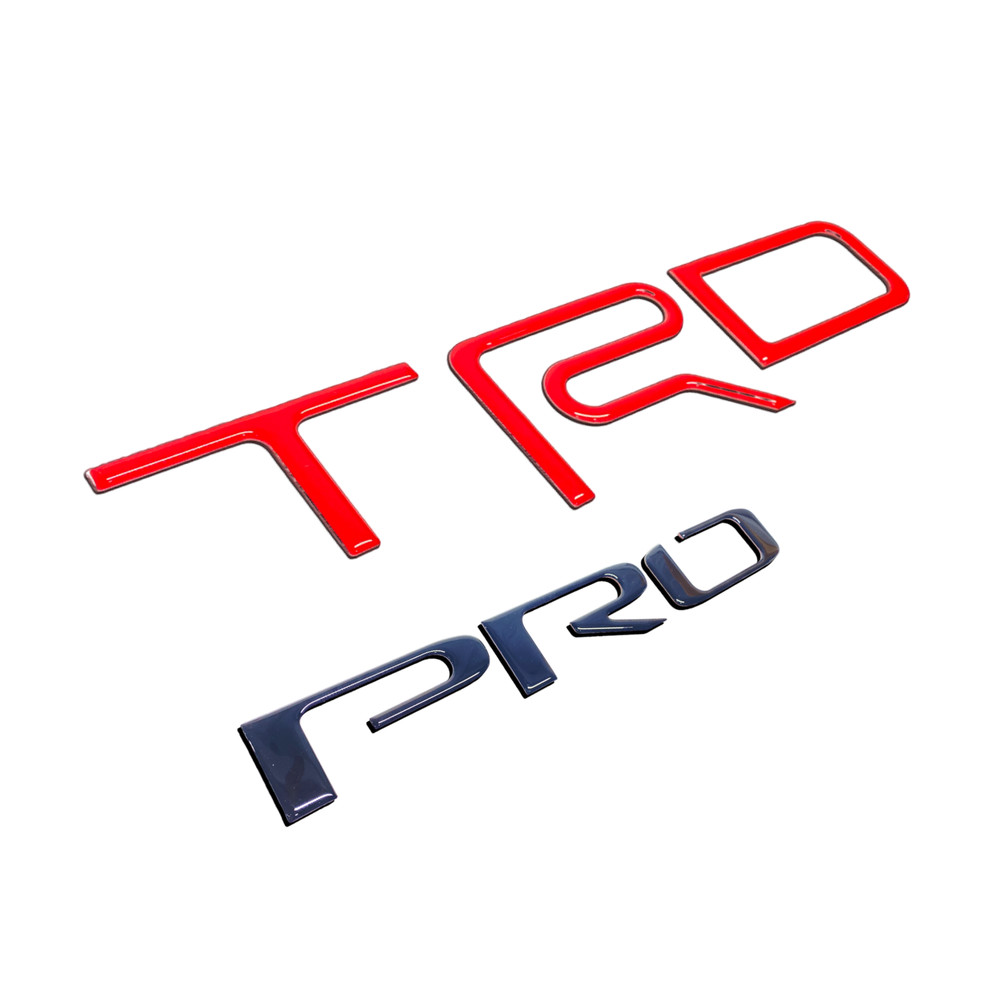 Red & Black TRD Pro 3D Domed Letters for Tundra 2014-2021 (BED - Both Sides)