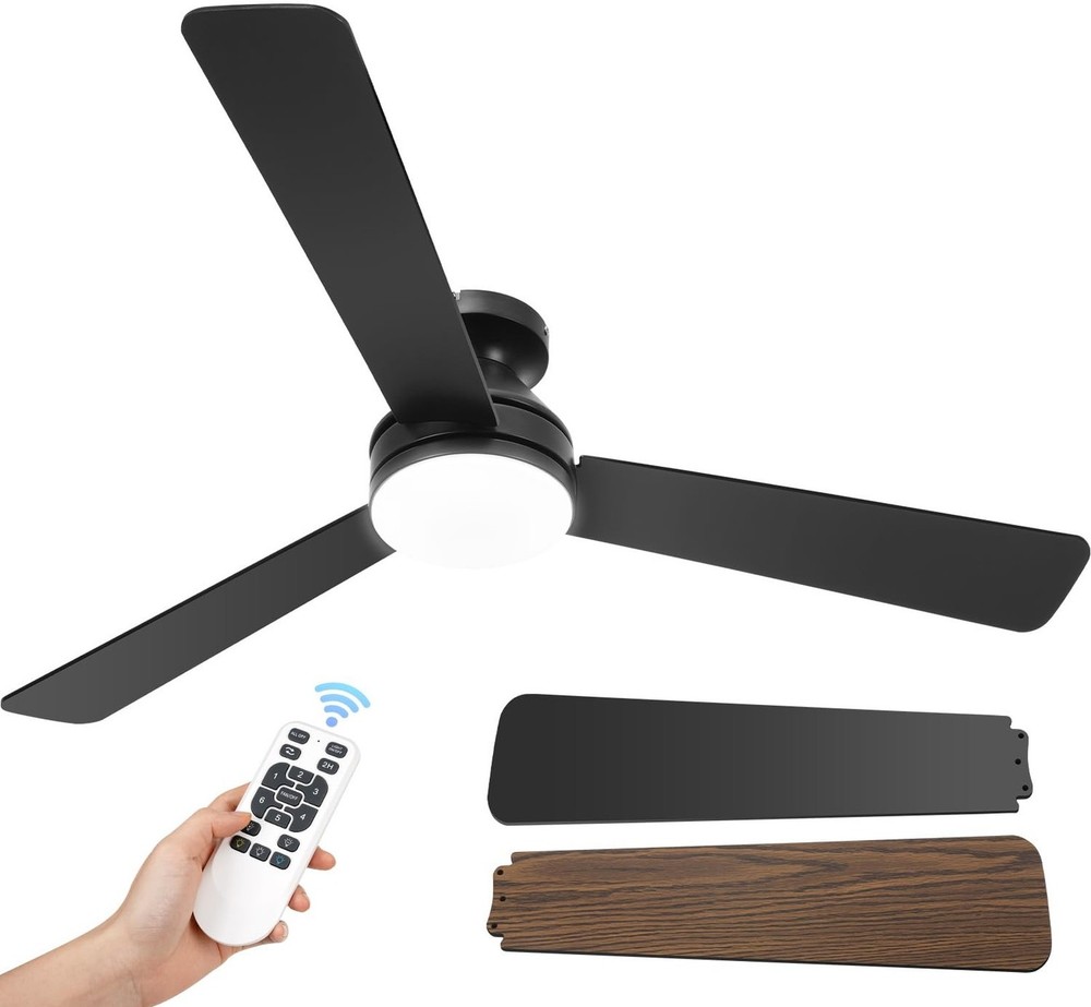 52 Inch Ceiling Fans with Lights, Remote Control, 3CCT, Dimmable&Adjustable W...