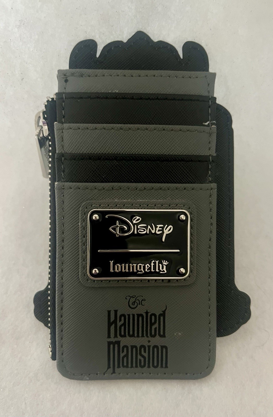 Disney Loungefly Haunted Mansion Welcome Foolish Mortals Clock Cardholder Glows