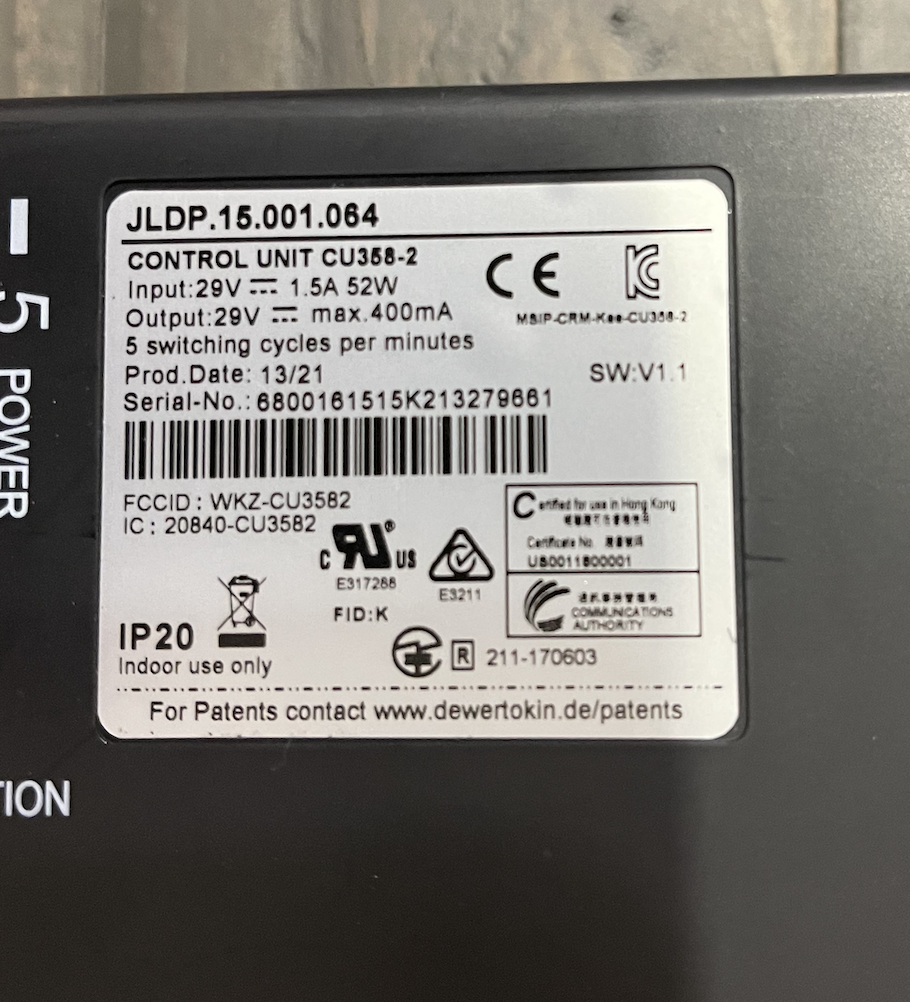 Okin Control Unit CU358-2 JLDP 15.001.064 SEALY