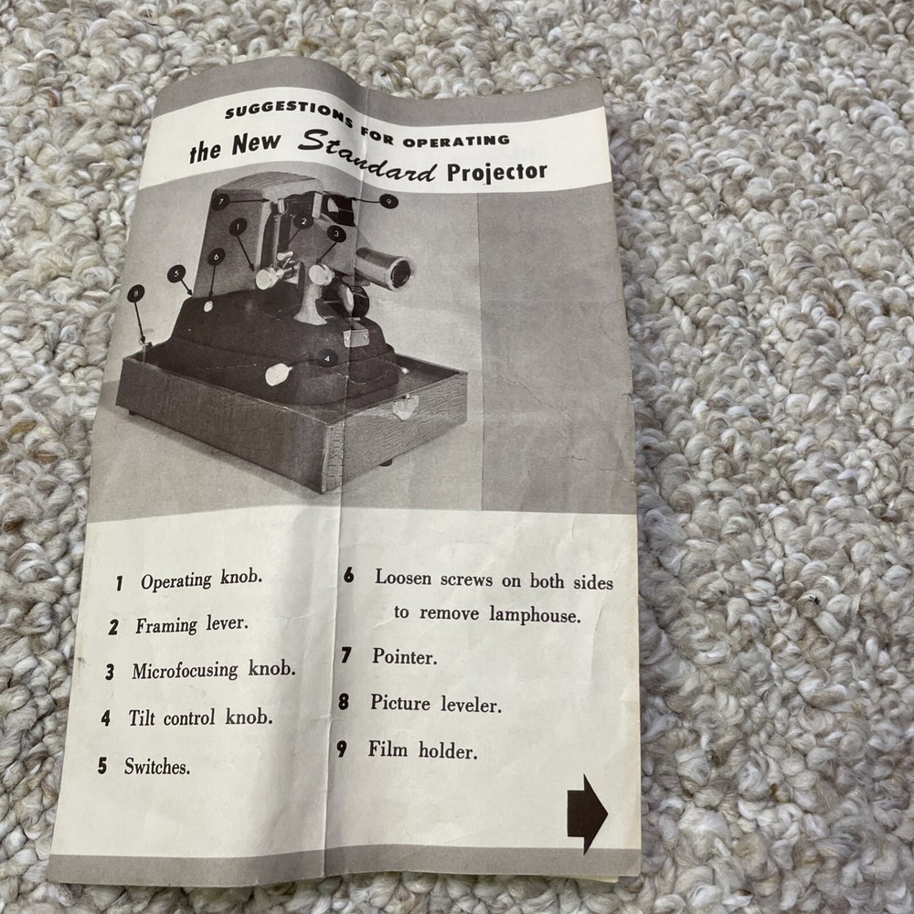 vintage standard projector Original Case Manual Working
