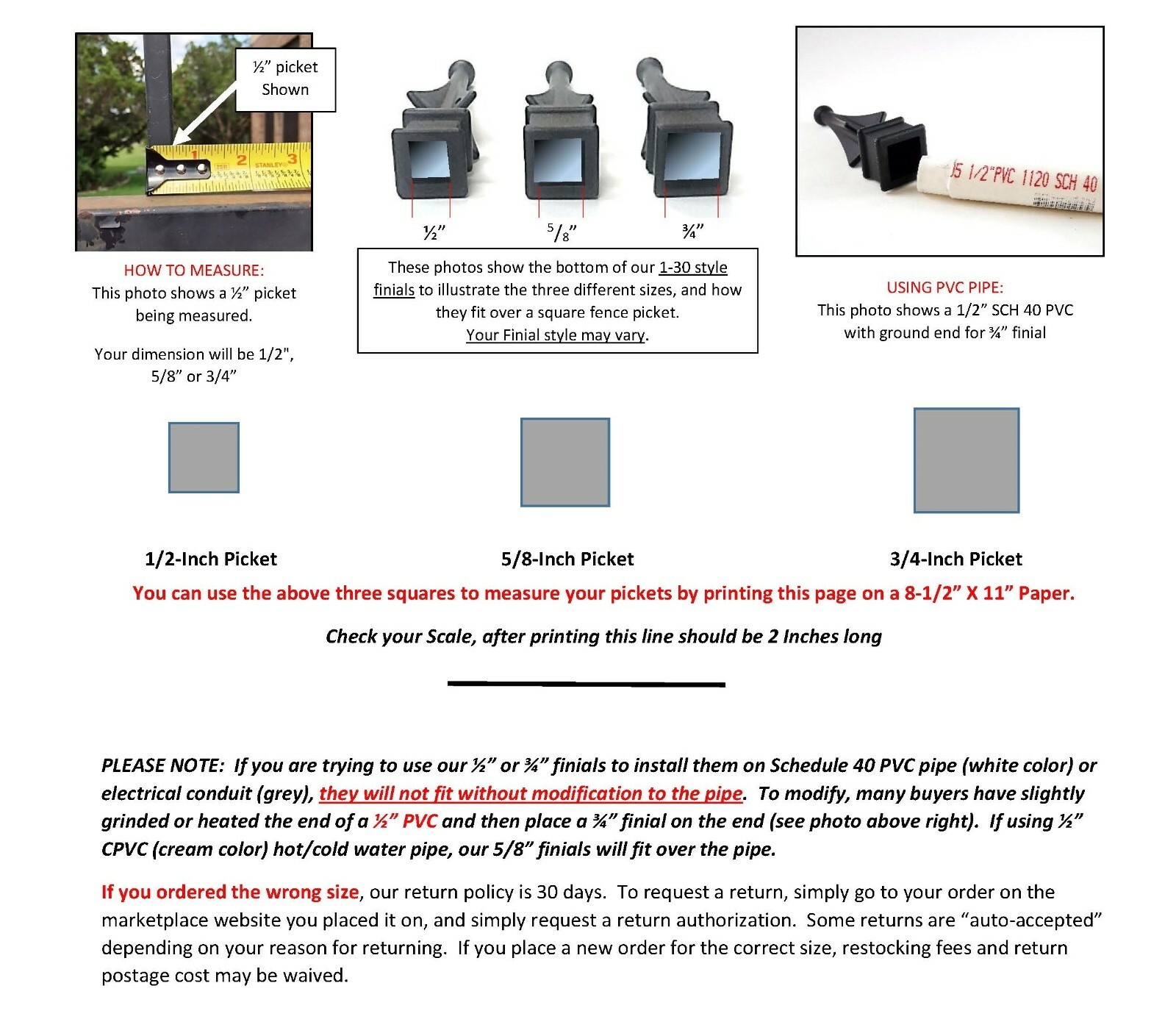 10 EACH (1/2-INCH) BLACK PLASTIC IRON FENCE FINIAL TOPS 1-50 TRIAD SPEAR