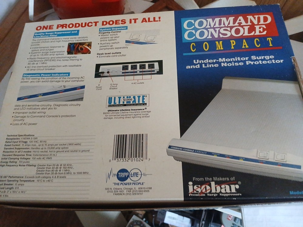 Tripp Lite Command Console CCC-4 Voltage Surge Suppressor, Vintage Open Box