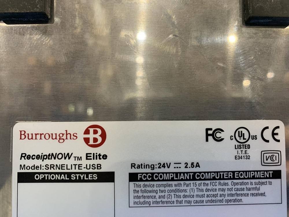 Burroughs Digital Check SmartSource Receipt Printer SRNELITE-USB