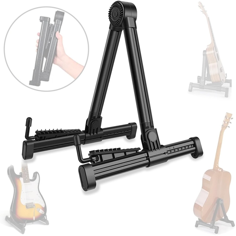 UPELLA Guitar Stands, ABS Plastic Lightweight Strong A-Frame 1 PACK, Black