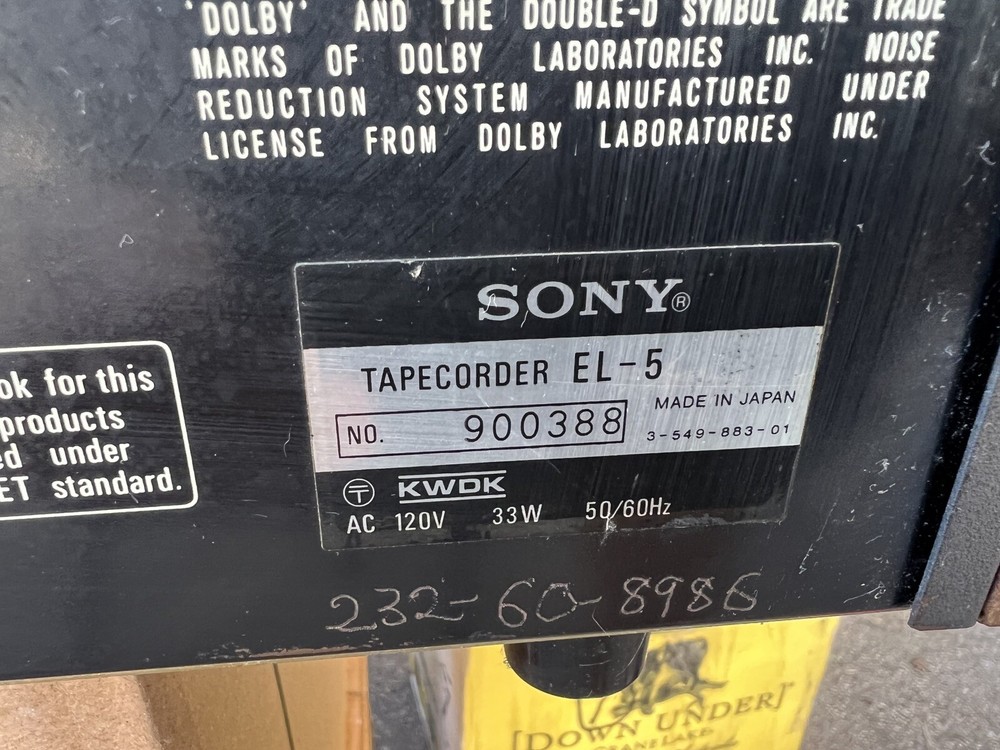 SONY EL-5 STEREO ELCASET DECK