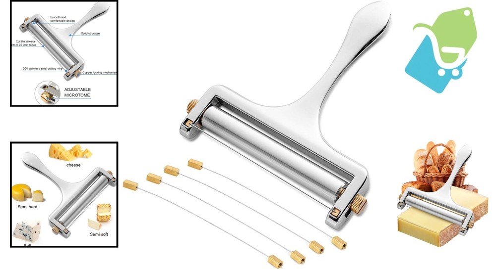Versatile Heavy Duty Cheese Cutter - Cuts Soft & Semi-Hard Cheeses with Ease