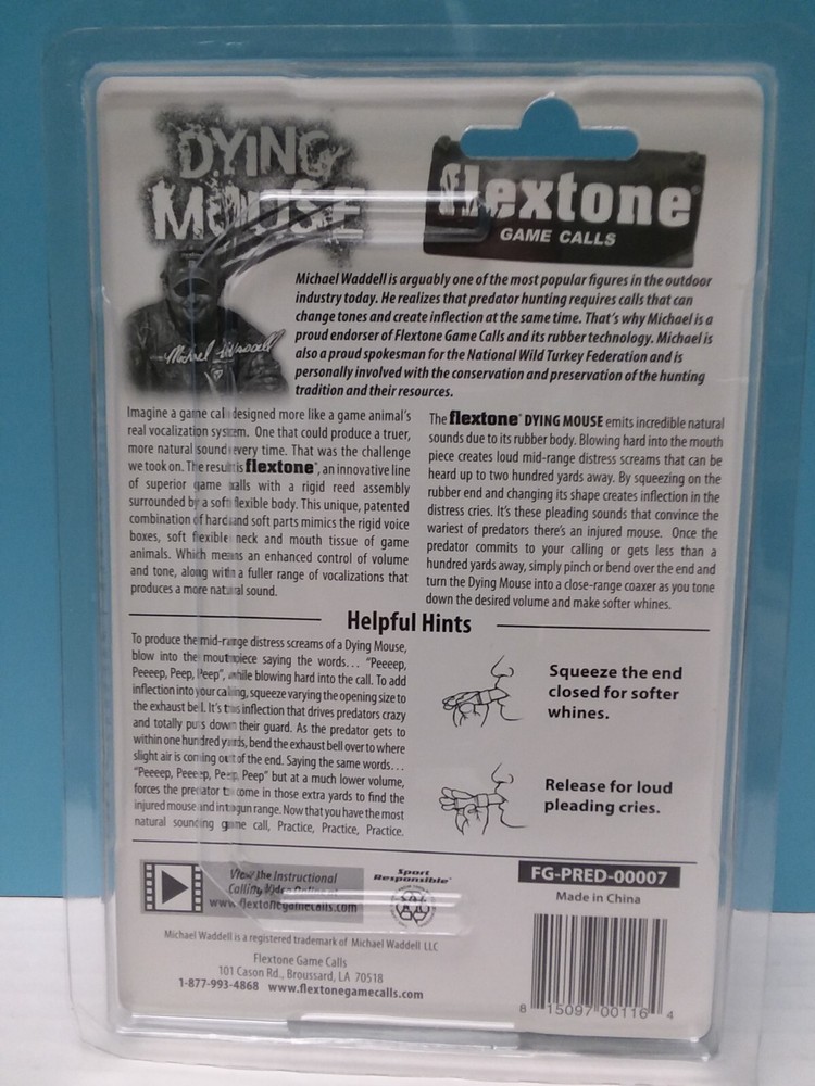 Flextone - Dying Mouse - Mid-Range Predator Game Call - New in Pkg