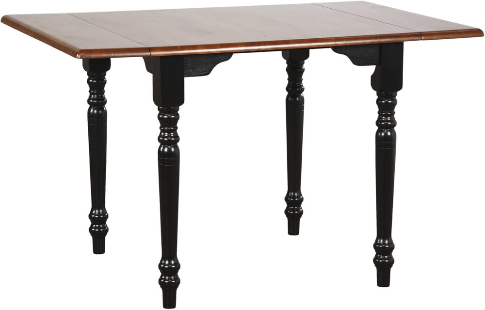 Antique Black & Cherry Extendable 48" Drop Leaf Dining Table